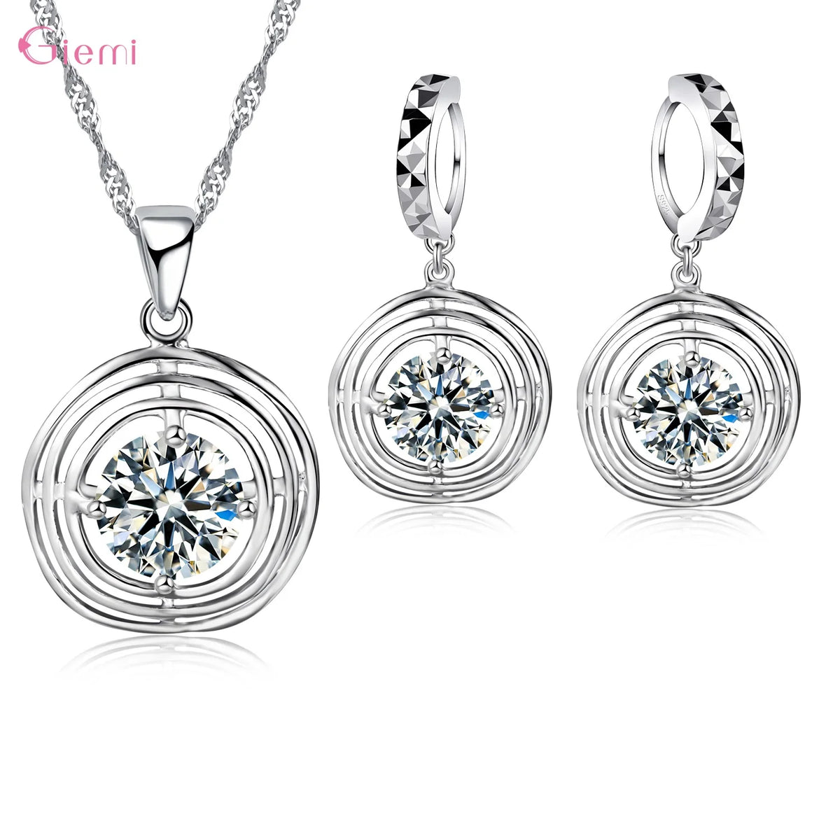 925 Silver Needle Jewelry Sets for Women Girls 34 Models Option Austrian Crystal Rhinestone Pearl Pendant Necklace Earrings