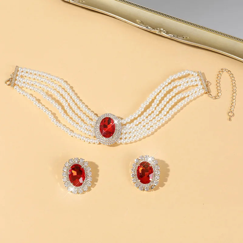 NISHIZAWA Hyperbole Rhinestones Pearls Earrings for Women Geometric Palace Style Wedding Jewelry Bridual Retro Aretes De Mujer