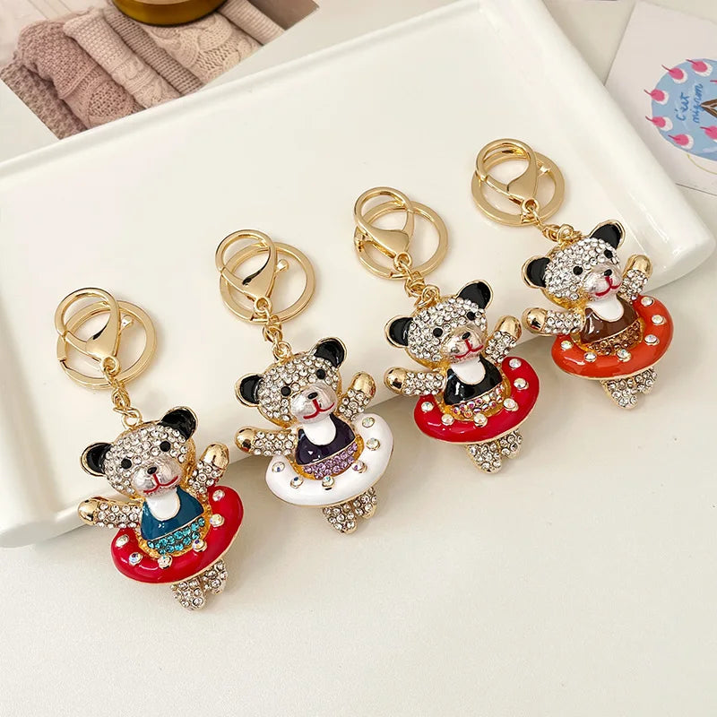 Colorful Bear Series Keychain Dazzling Colors Love Bow Bears Pendant Accompanying Gift Wedding Souvenir