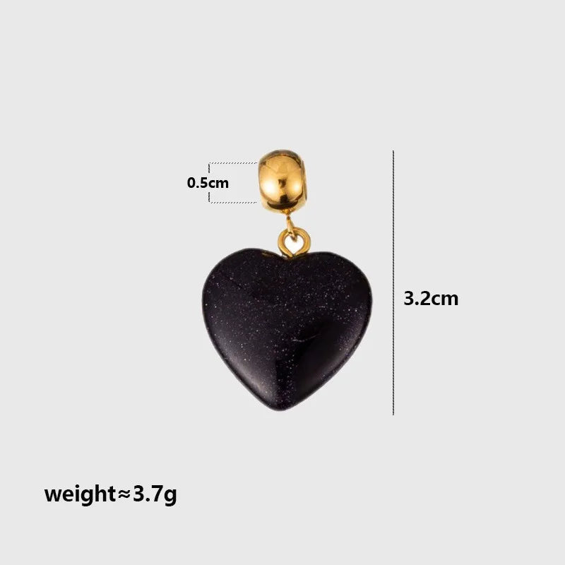 Trendy Natural Stone Star Heart Pendant DIY Necklace for Women Colorful Handmade Beaded Collars Necklace Stainless Steel Jewelry
