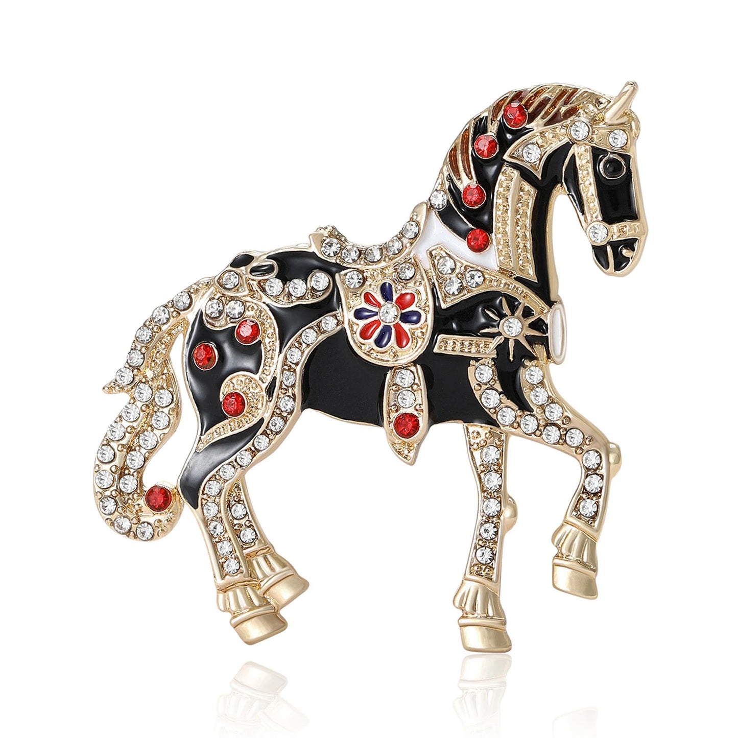 2025 NEW Christmas Horse Brooch French Romantic Tone Enamel Women's Bag Decoration Wedding Dress Hat Accessoriess