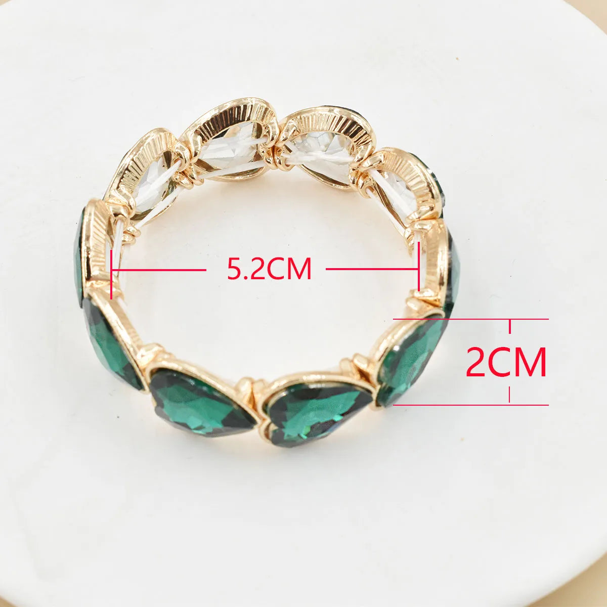 2026 New fashion crystal Women bracelet geometry thread red white blue charms elastic band heart shaped glass Atmospheric Love