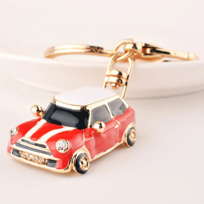 New Fashion Car Motorcycle Rhinestone Crystal Keychain Metal Alloy Key Chains Holder Handbag Car Keyrings Keychains For Women Me