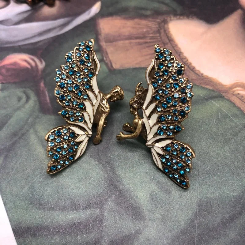 NISHIZAWA Buterfly Earrings for Women Diamonds Palace Style Vintage Jewelry Fashion Luxury Exquisite Elegant Pendientes Mujer