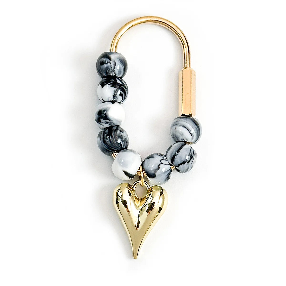 Multicolor Bead Key Chain with Heart Star Pendant Cute Aesthetic Handbag Charm Trendy Car Keys Holder Ladies Daily Decor