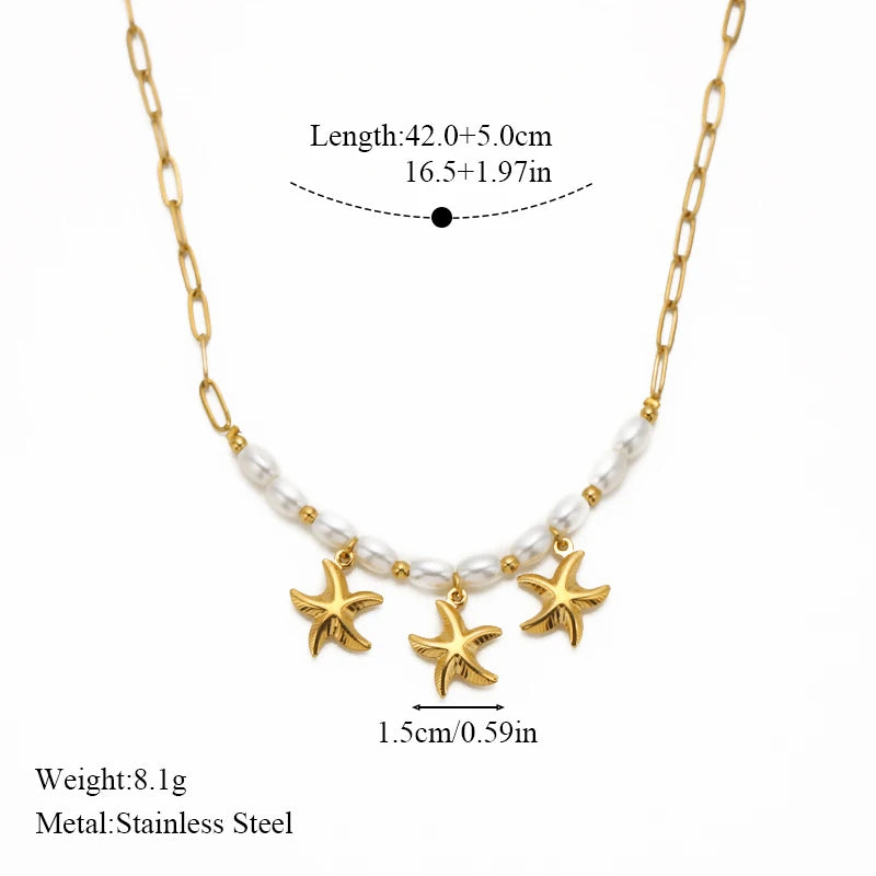 EILIECK Women's Trendy Colorful Creative Fish Pendant Necklace Stainless Steel Neck Chain Daily Water-resistant Jewelry Gift