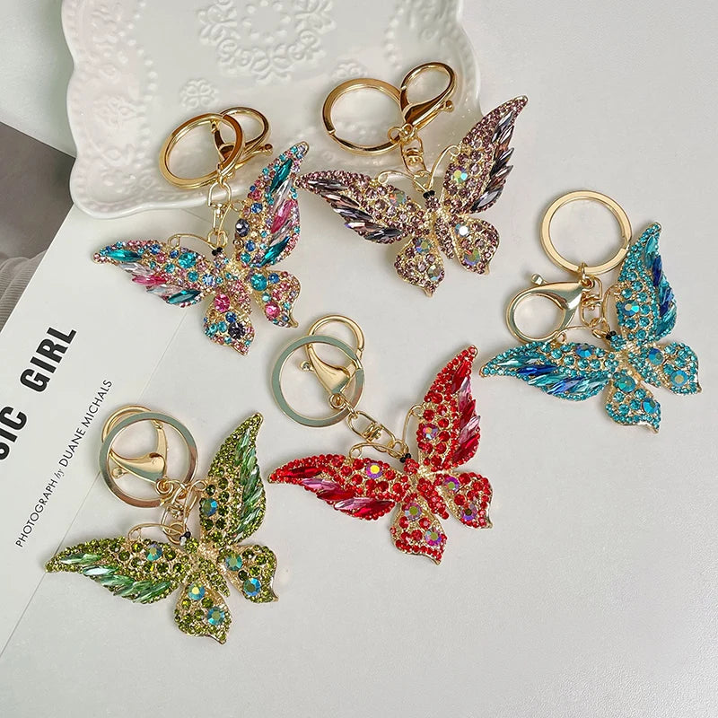Easya 2024 Fashion Butterfly Bows Luxury Glitter Keychains High Quality Bags Decorate Wedding Gifts for Guests