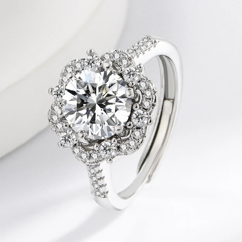 925 Sterling Silver Jewelry Set Round Zircon Necklace Earrings Ring Women Fashion Simple Birthday Wedding Party Jewelry Gift