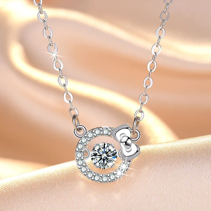 925 Sterling Silver Necklace Pendant Romance Heart Zircon High Quality For Woman Fashion Wedding Engagement Jewelry Gift