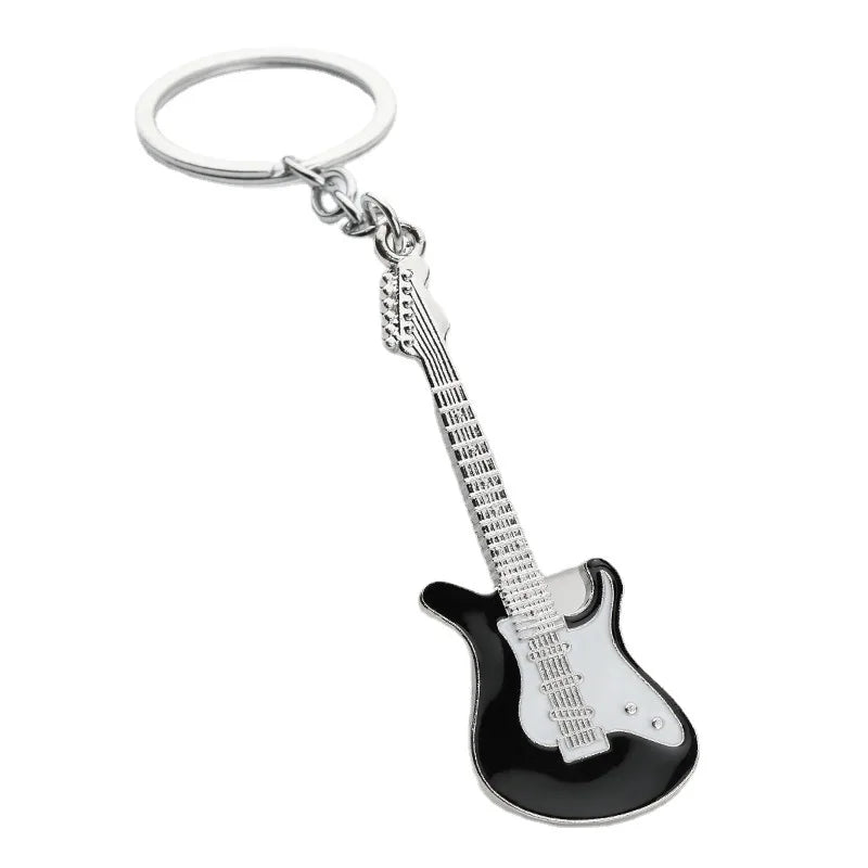 2024 New Guitar Keychain Band Concert Music Festival Souvenir Gift Handbag Schoolbag Pendant Bass Key Rings Wholesale