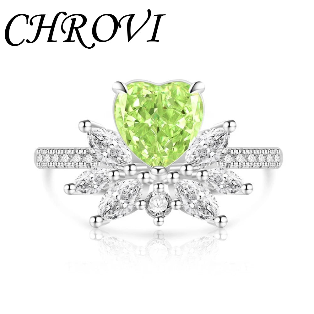 Light luxury 925sterling silver colorful gemstone ice flower ring for women,super sparkly high carbon diamond heart ring jewelry