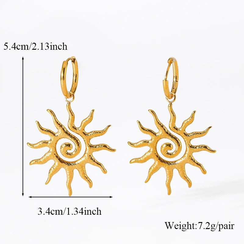EILIECK 316L Stainless Steel Irregular Heart-shaped Dangle Earrings For Women Stylish Fashion Waterproof Ear Jewelry Lady Gift