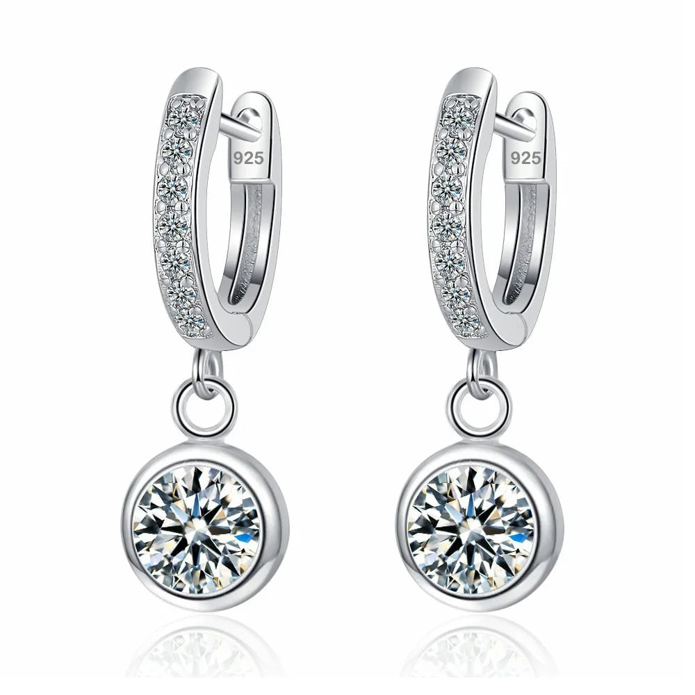 New 925 Sterling Silver Earrings Zircon For Women Exquisite Student Girlfriend Jewelry Accessories Wedding Mother's Day Gift