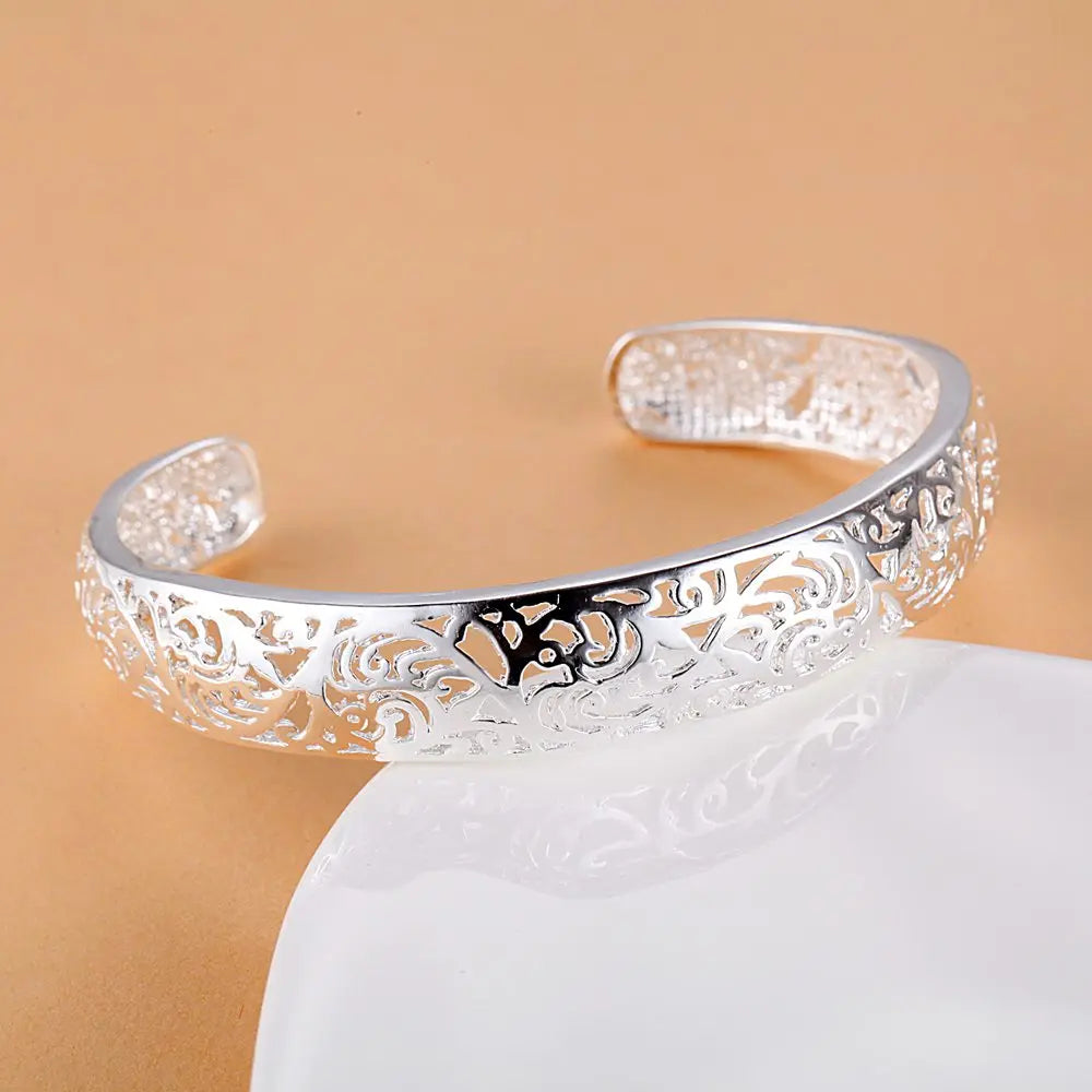 Hot 925 Sterling Silver Bracelet High Quality For Woman Fashion Engagement Party Wedding Jewelry Gift