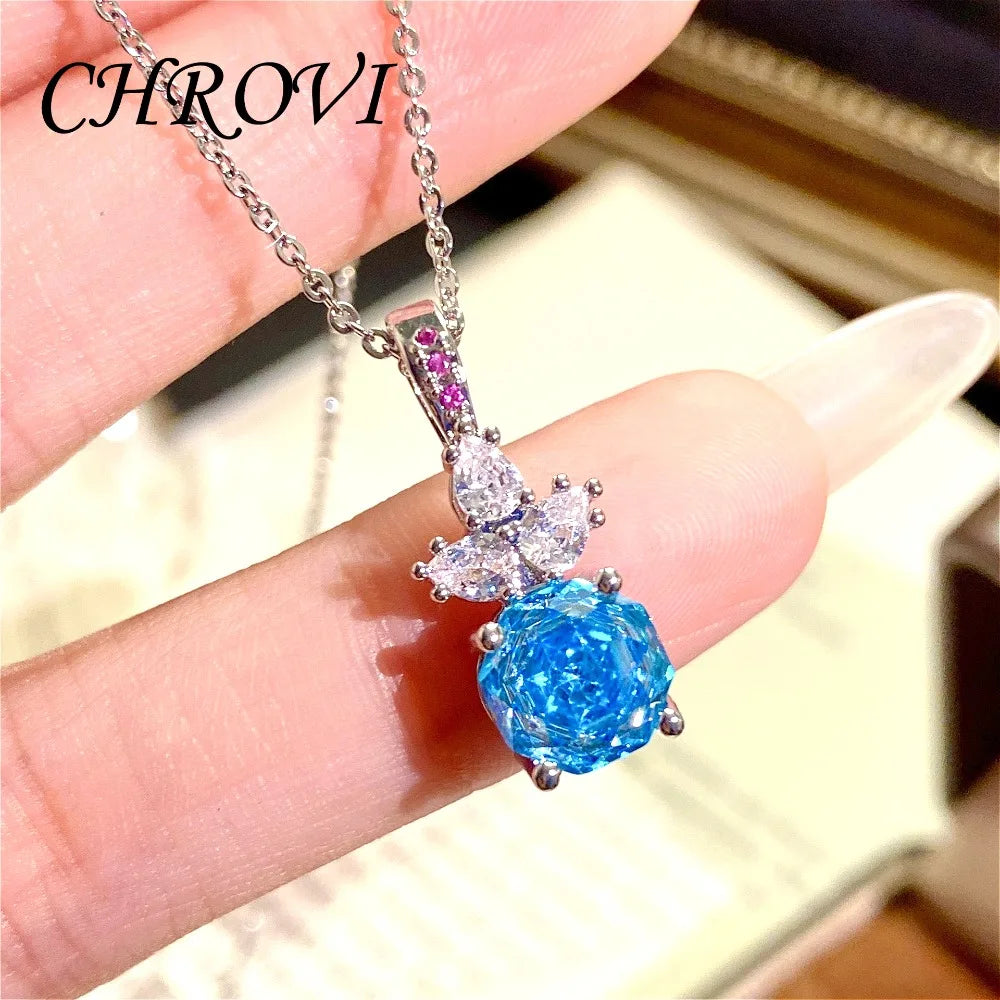 Luxury 925 Sterling Silver Millennium Rose Diamond Pendant Necklace, Diamond Ring and Stud Earring Set