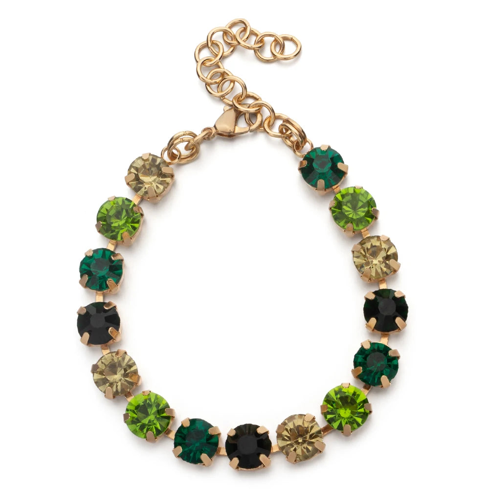 New Design Hot Deal Crystal Charms Bracelets For Women Claw Drill Set Colorful Crystal Bracelets Lobster Clasp  Link Chain