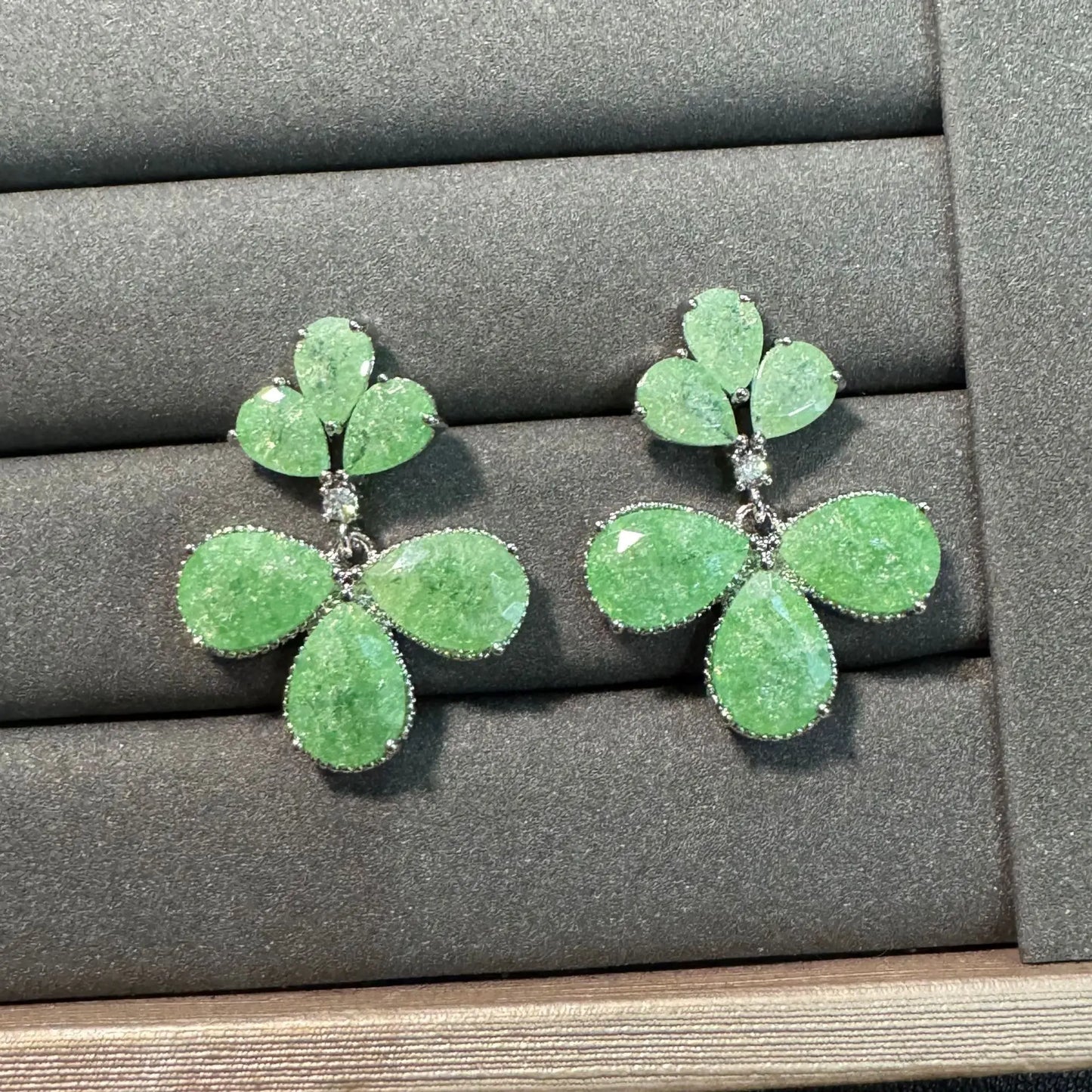 S925 Sterling Silver Colorful Ice Flower Zircon French Drop Earrings Geometric Fashion Jewelry for Women Girls Daily Wear Gift