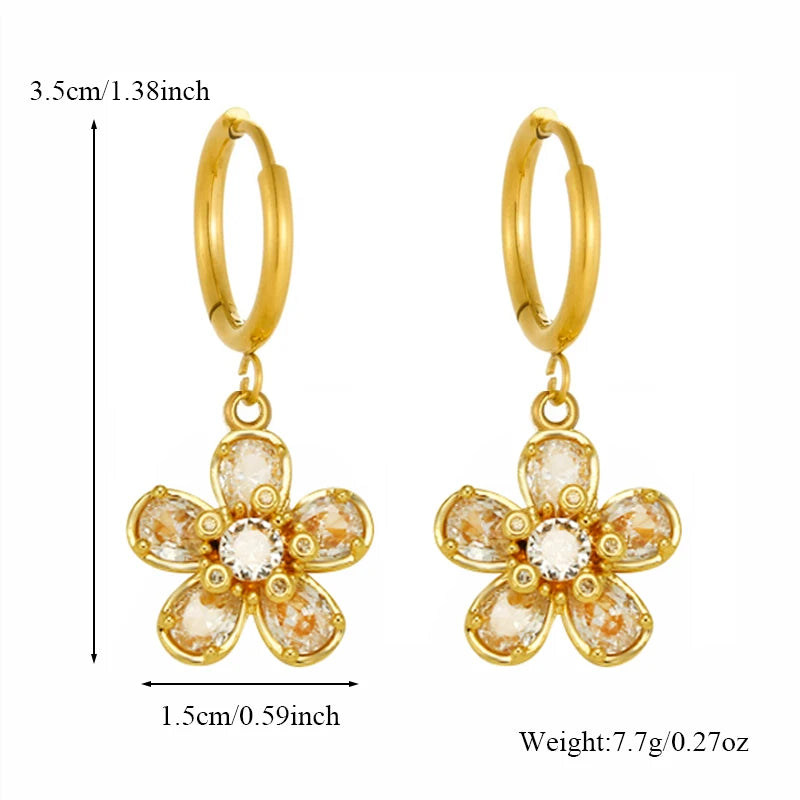 EILIECK 316L Stainless Steel Irregular Heart-shaped Dangle Earrings For Women Stylish Fashion Waterproof Ear Jewelry Lady Gift