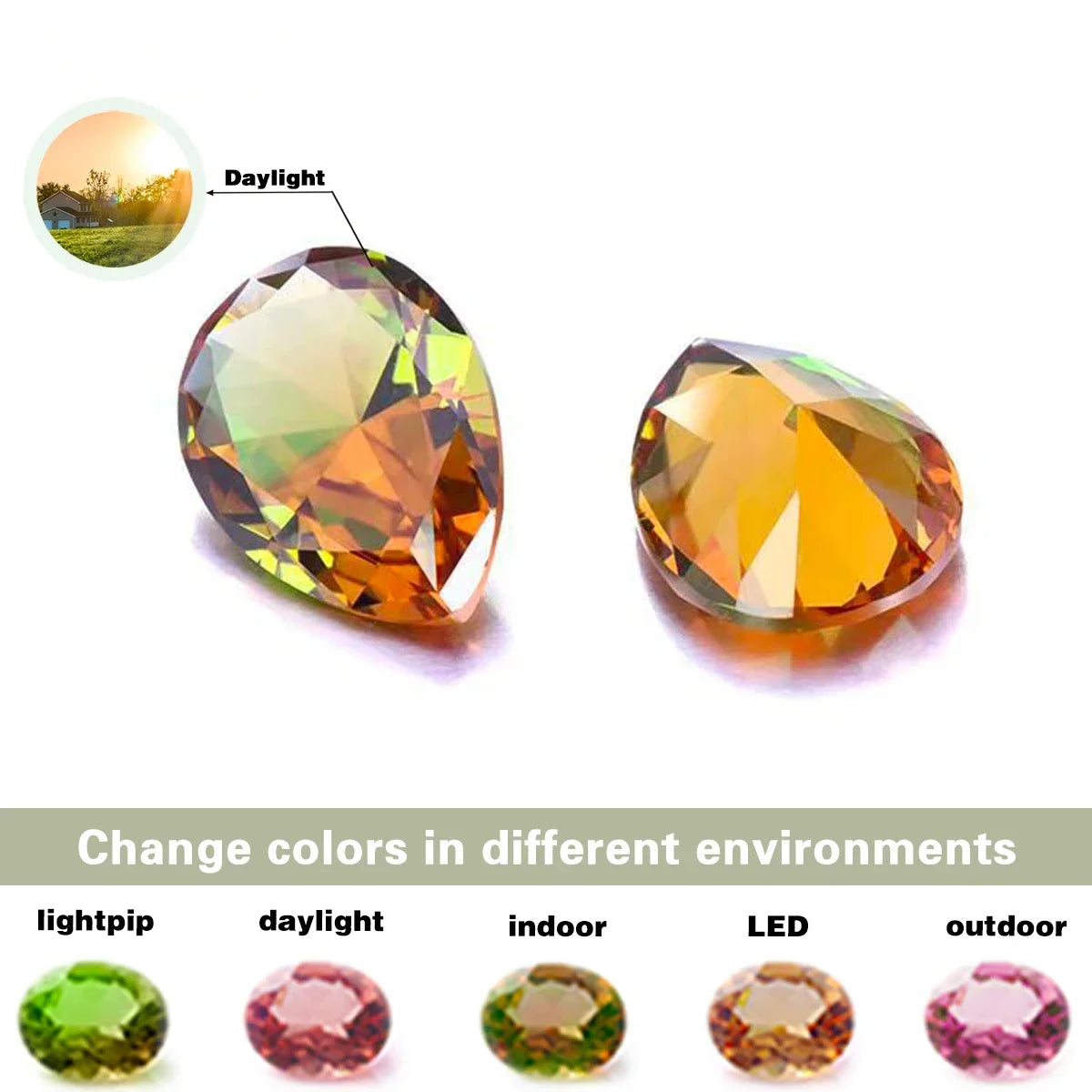 Color Changing Sultanite Crystal Bangle Rings Sets for Women Stainless Steel Watch Belt Chain Bracelet Zultanite Quartz Jewelry