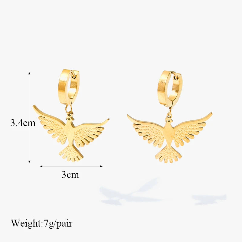 EILIECK 316L Stainless Steel Irregular Heart-shaped Dangle Earrings For Women Stylish Fashion Waterproof Ear Jewelry Lady Gift