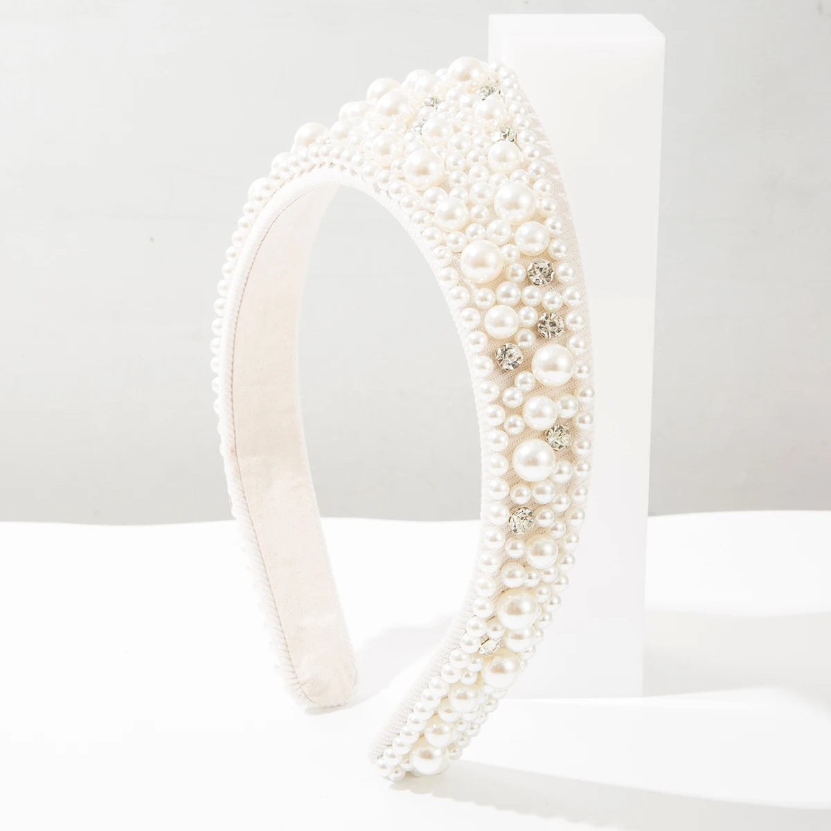 European And American Retro Diamond Studded Pearl Full Wide Edge High-End And Exquisite Headband