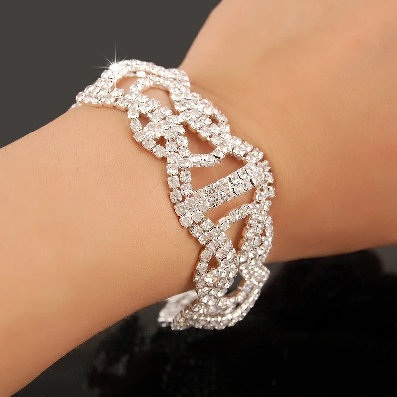 New Fashion Charm Bracelets 925 Silver AAAAA Zircon Crystal Women Bracelet Wedding Engagement Luxury Jewelry