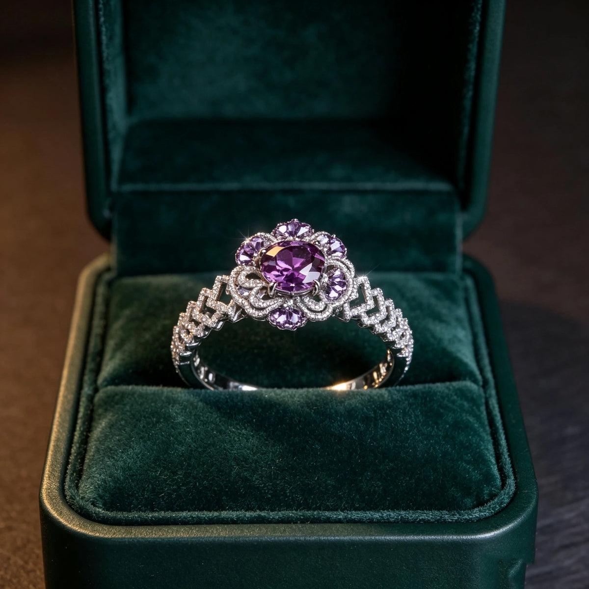 Charm Female Purple Zircon Stone Oval Bracelet Cute Silver Color Adjustable Summer Wedding Jewelry For Women