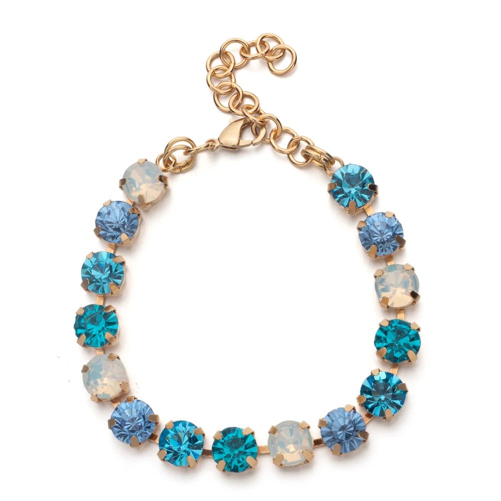 New Design Hot Deal Crystal Charms Bracelets For Women Claw Drill Set Colorful Crystal Bracelets Lobster Clasp  Link Chain