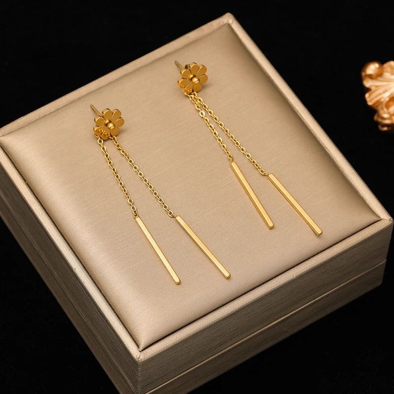 EILIECK 316L Stainless Steel Gold Color Heart Love Necklace Earrings Trendy For Women New Party Gift Waterproof Jewelry Set