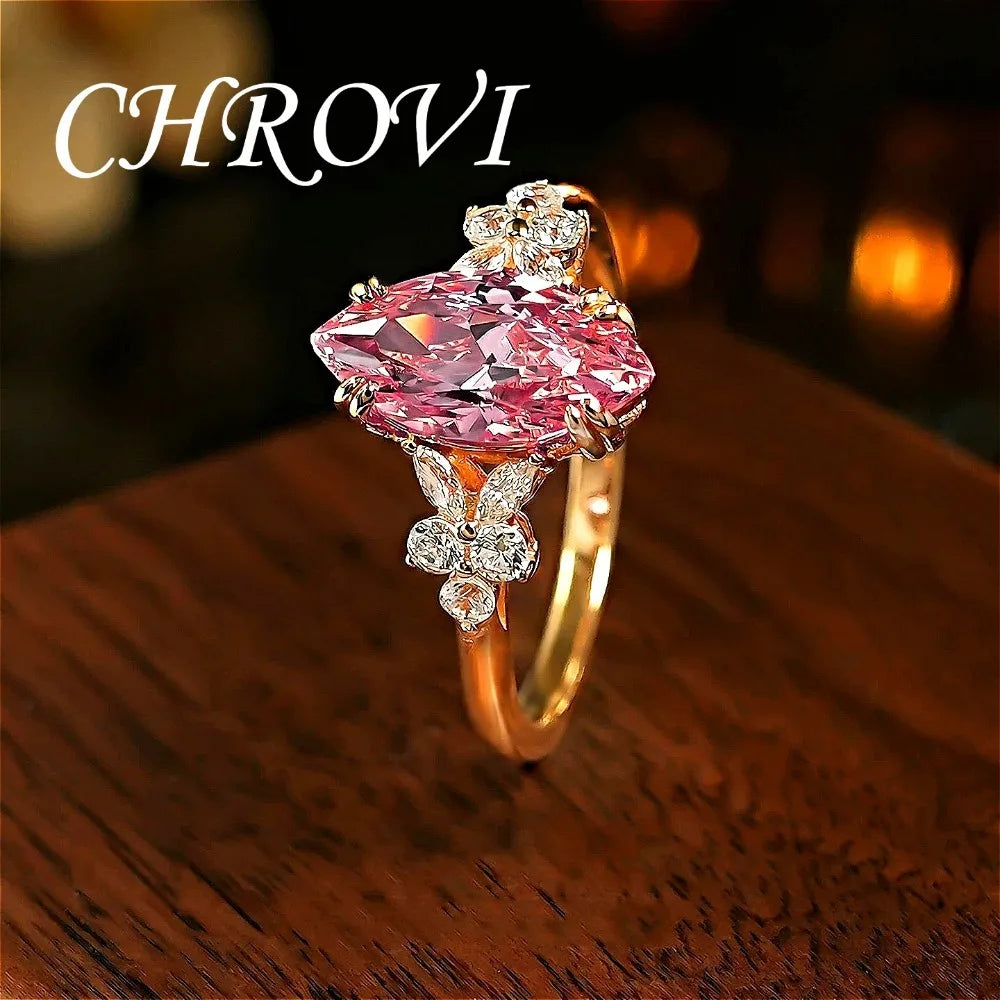 Light Luxury 925 Sterling Silver High-End Padparadscha Ring for Women with High-Carbon Diamond Open Wedding Ring
