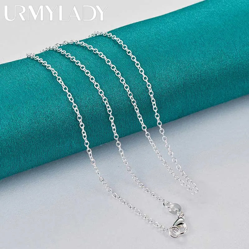 URMYLADY 925 Sterling Silver Love Heart 16-30 Inch Pendant Necklace For Women Wedding Party Charm Jewelry