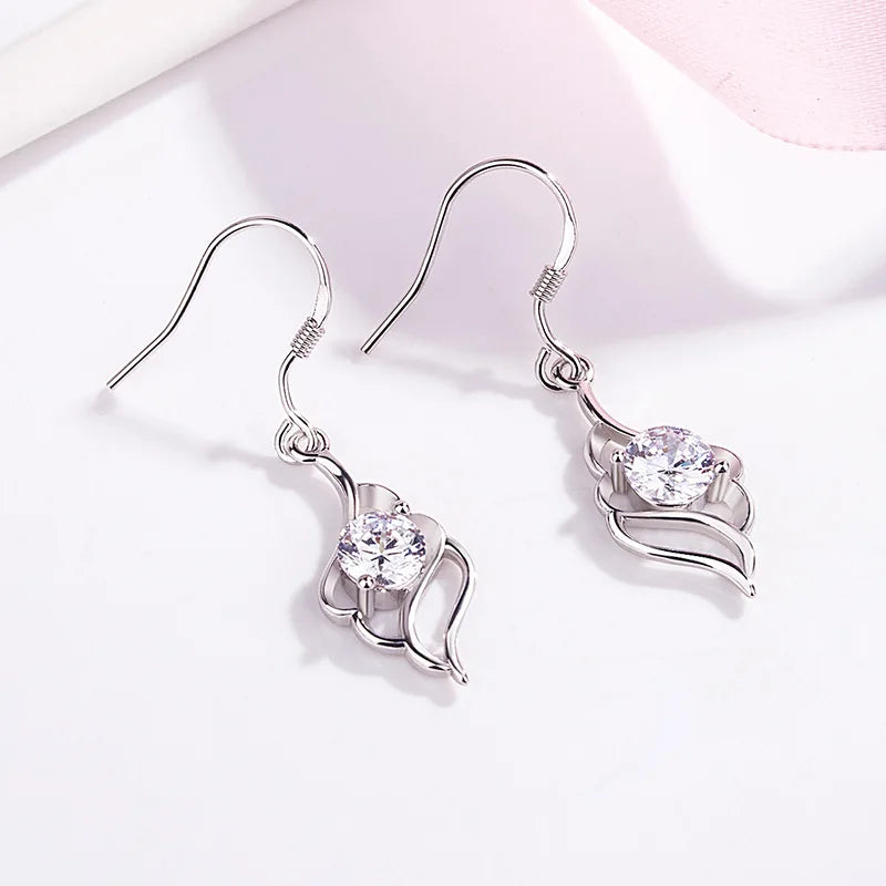 New 925 Sterling Silver Earrings AAA Zircon For Women Exquisite Student Girlfriend Jewelry Accessories Wedding Fashion Gift