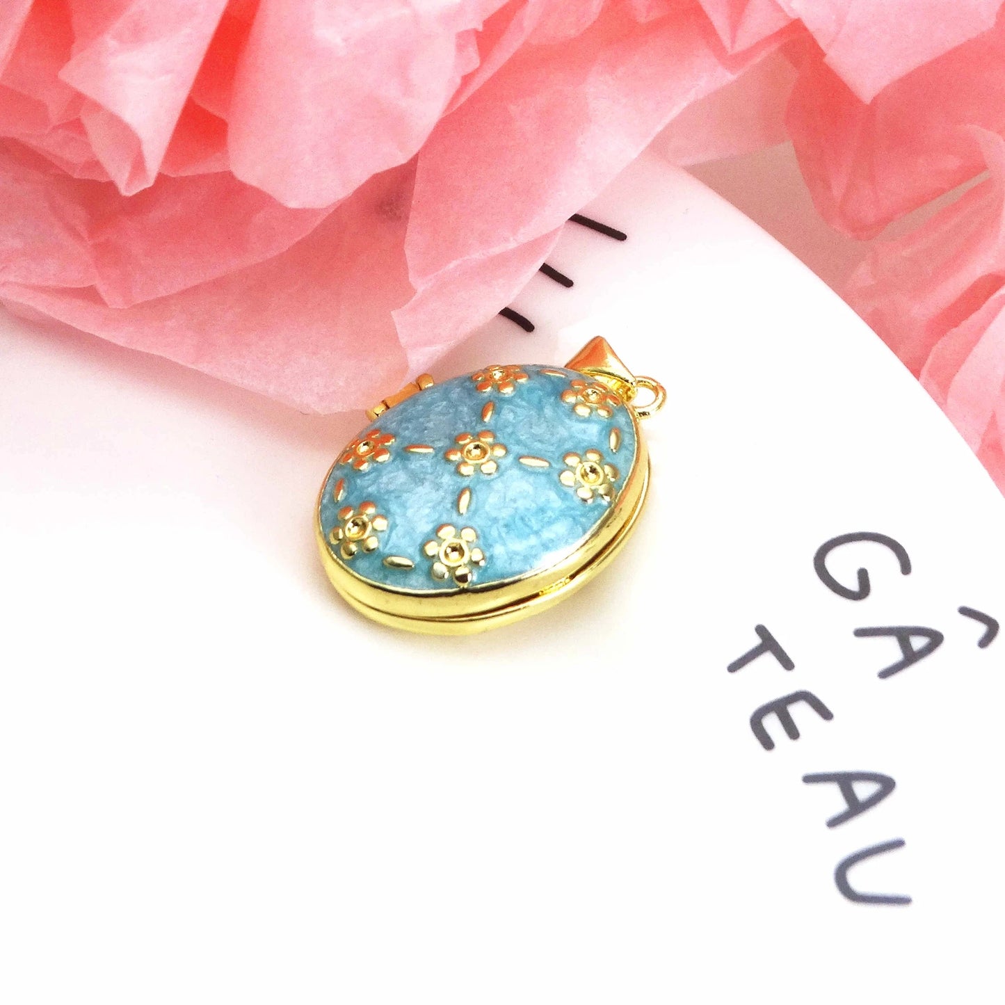 Micro Zircon oil drip photo box Pendant necklace case gaine pendant necklace copper chain jewelry necklace