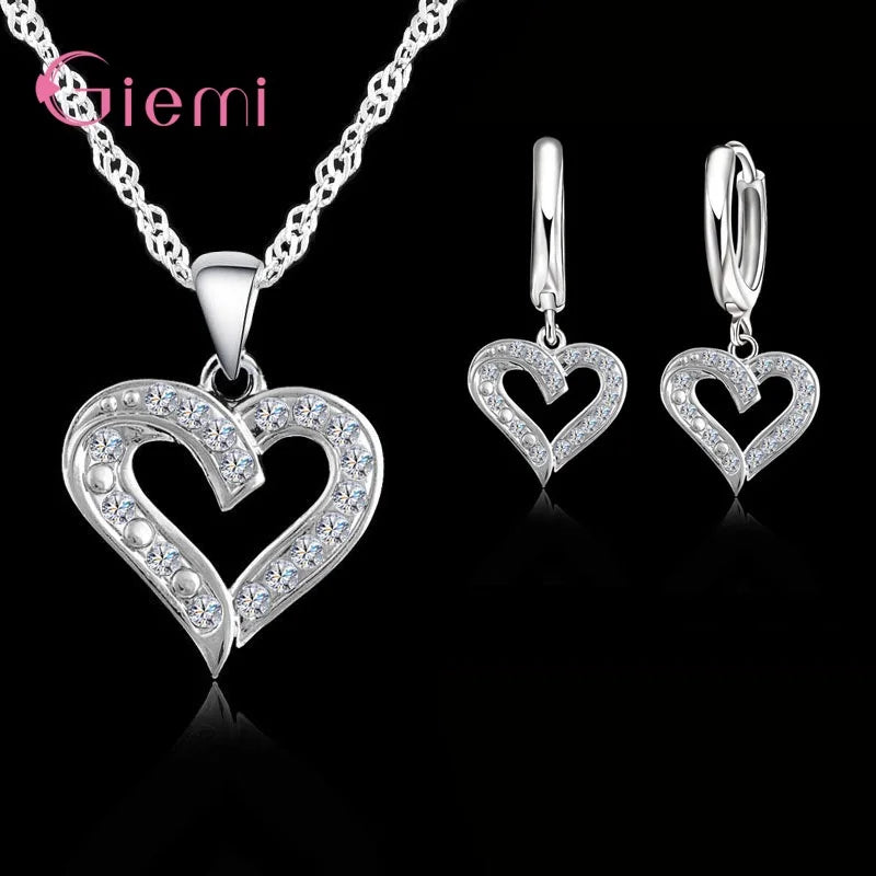 S925 Silver Needle Luxury Jewelry Sets 24 Models Option Cubic Zircon Rhinestone Charming Pendant Wedding Engagement Accessory