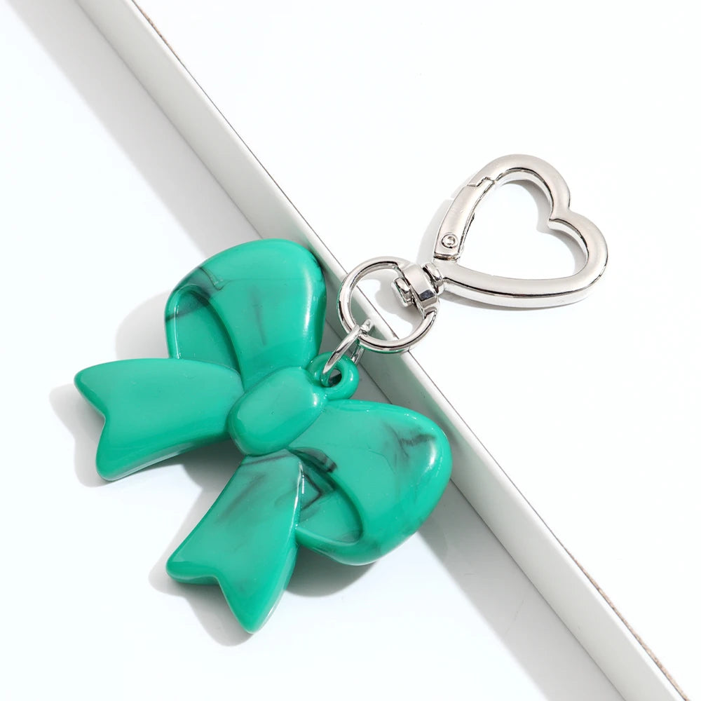 Trend Acrylic Colorful 3D Bowknot Keychains for Women Y2K Key Chain Bag Car Phone Pendant Accessories Gifts