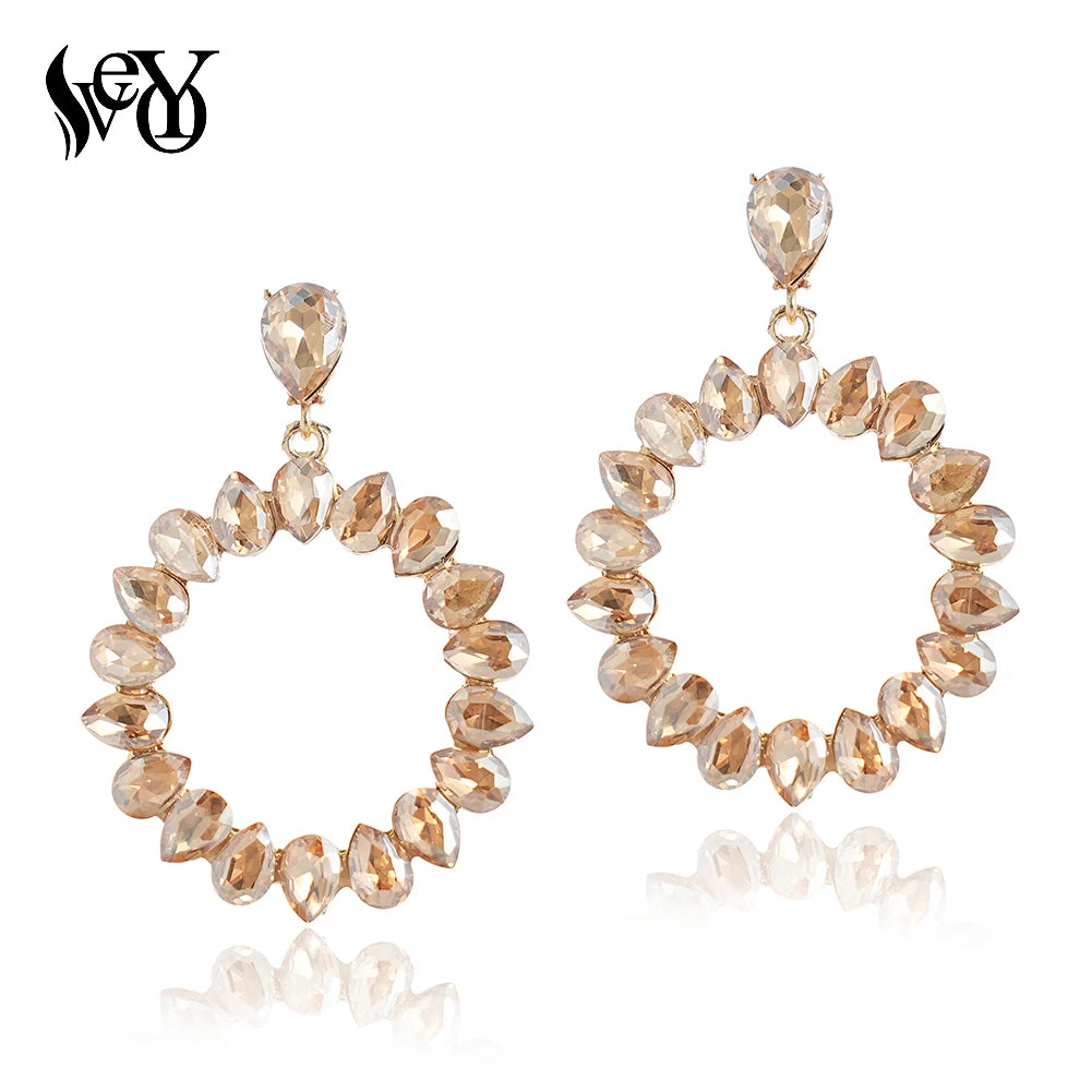 VEYO  Women's Trendy Hollow out Design rhinestone Wedding bride Drop Earrings Fashion Jewelry Wholesale