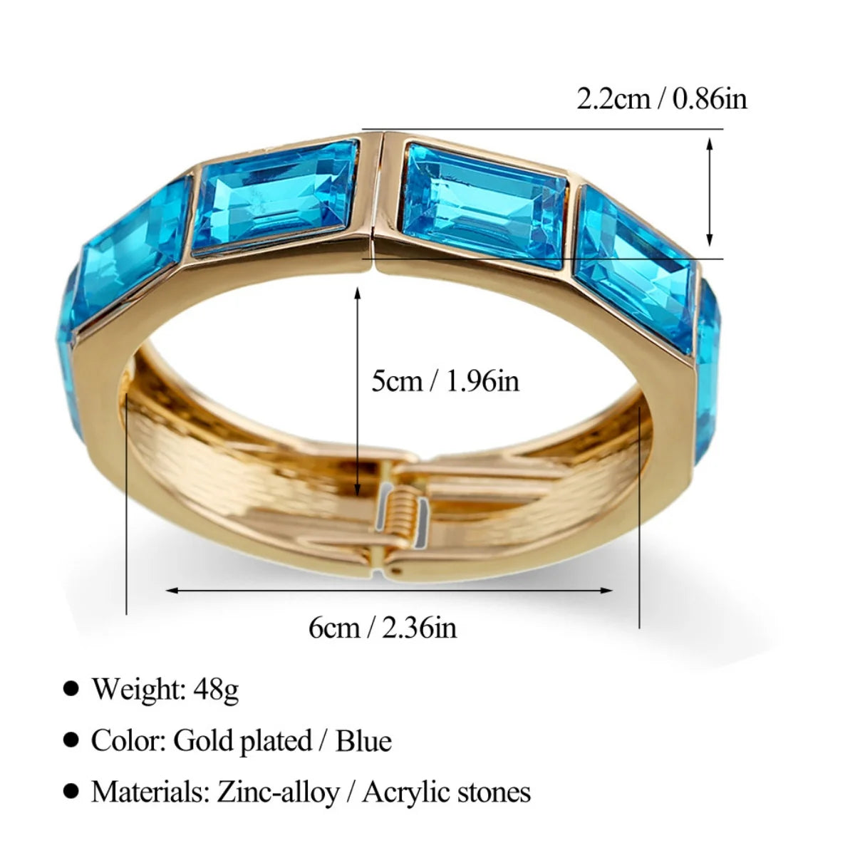 KMVEXO Irregular Geometric Cutting Blue Enamel Metal Wide Bangles for Women Summer Beach Distort Bracelet Pulseras Jewelry