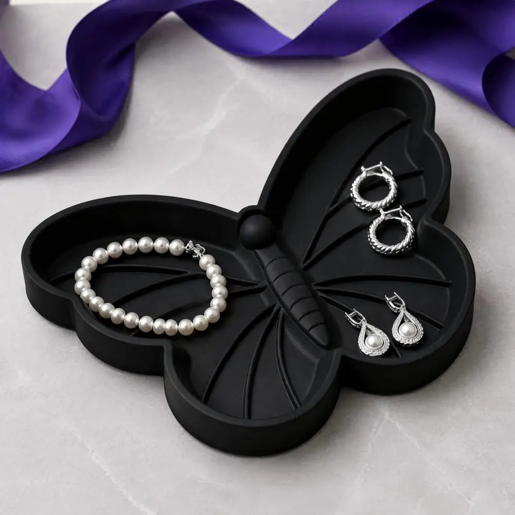 Cute Butterfly Jewelry Tray, Vanity Ring Dish For Earrings Necklaces Keys, Elegant Desktop Organizer For Bedroom Entryway