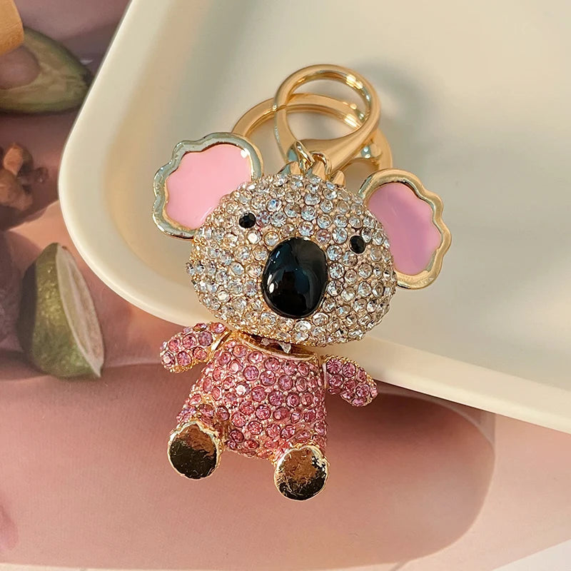 Colorful Bear Series Keychain Dazzling Colors Love Bow Bears Pendant Accompanying Gift Wedding Souvenir