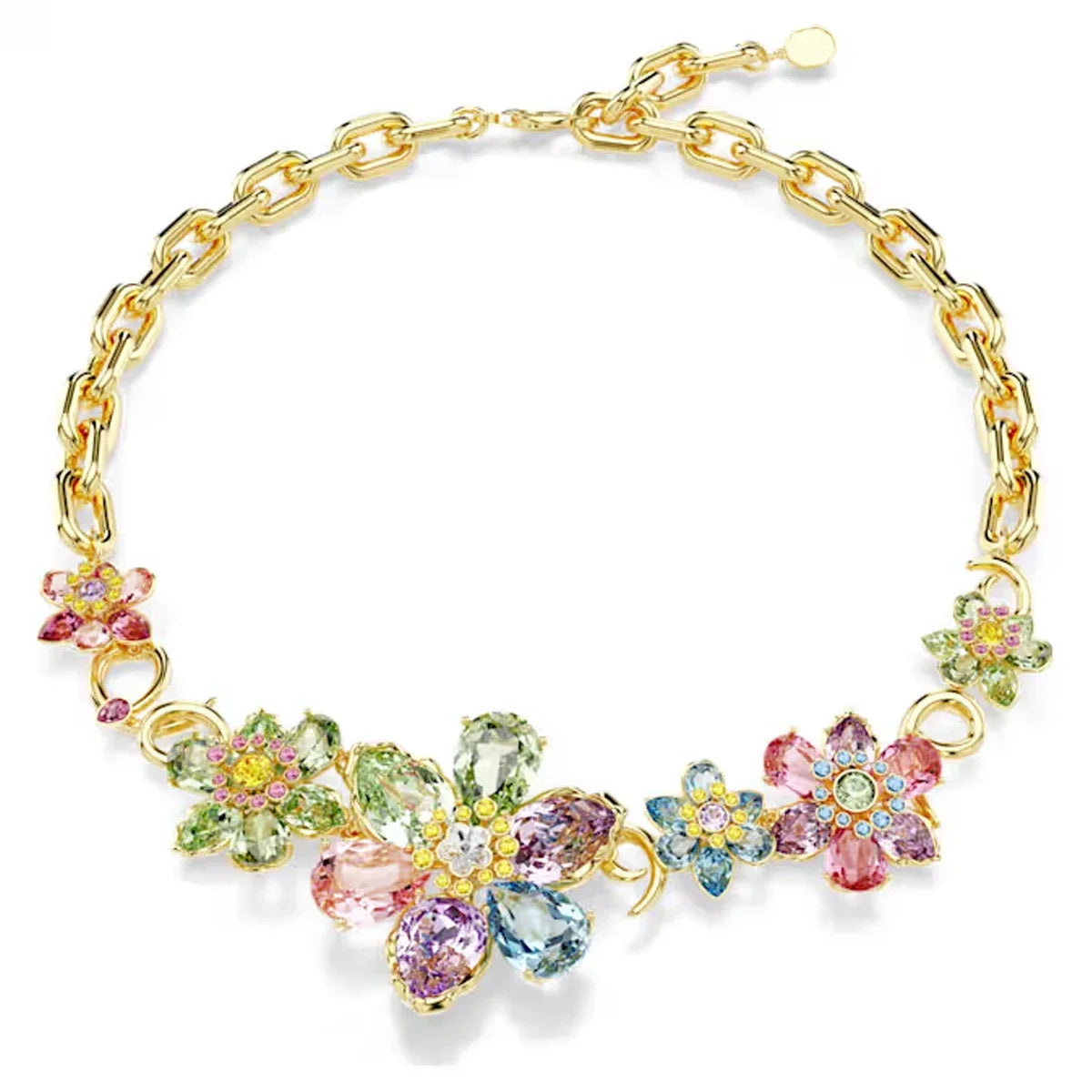 2026 New Trend Original Luxury Crystal Set Charm Yellow Pink Blue Flower Crystal Pendant Fashion Necklace Earring Gift for Women