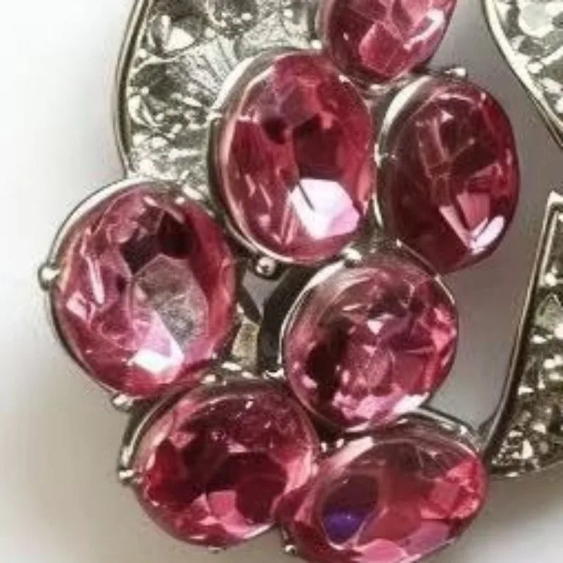 NISHIZAWA Flowers Clip Earrings for Women Rhinestones Vintage Court Style Jewelry Luxury Fashion Elegant Clothing Pins