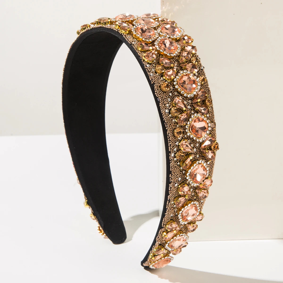 Retro New Headband Creative Baroque Full Diamond Shining Headband Light Luxury Style Wide Edge Hair Accessories