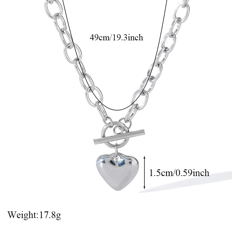 EILIECK 316L Stainless Steel Gold Color Portrait Coin Pendant Necklace For Women Fashion New Gift OT Buckle Neck Chain Jewelry