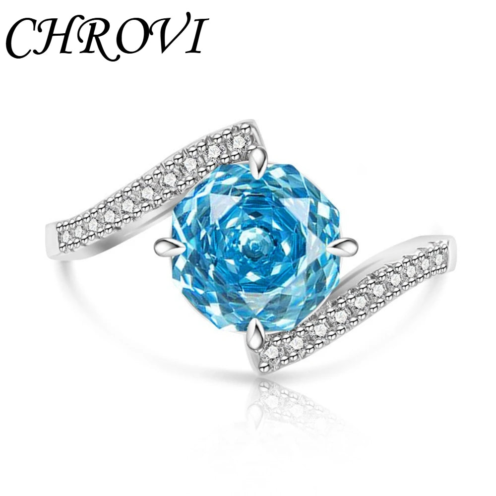 Luxury-Style 925 Sterling Silver Gemstone Rose Cut Ring for Women - Super Sparkling High-Carbon Diamond Finger Ring