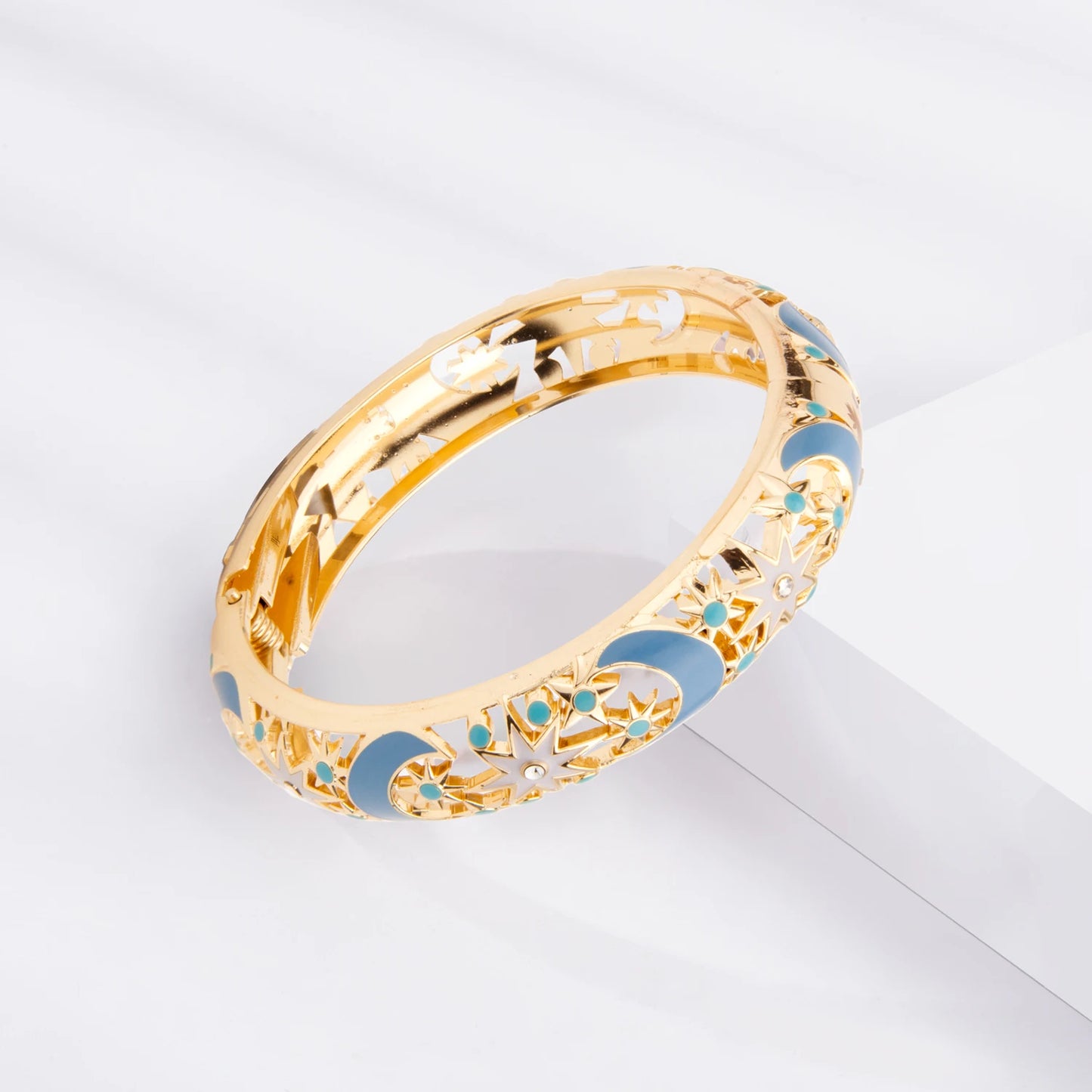 1/2PC Bangle For Women Cloisonne Bracelet On Hand Double Enamel Bangle Set Indian Style Arab Women's Jewelry Accessories Trendy