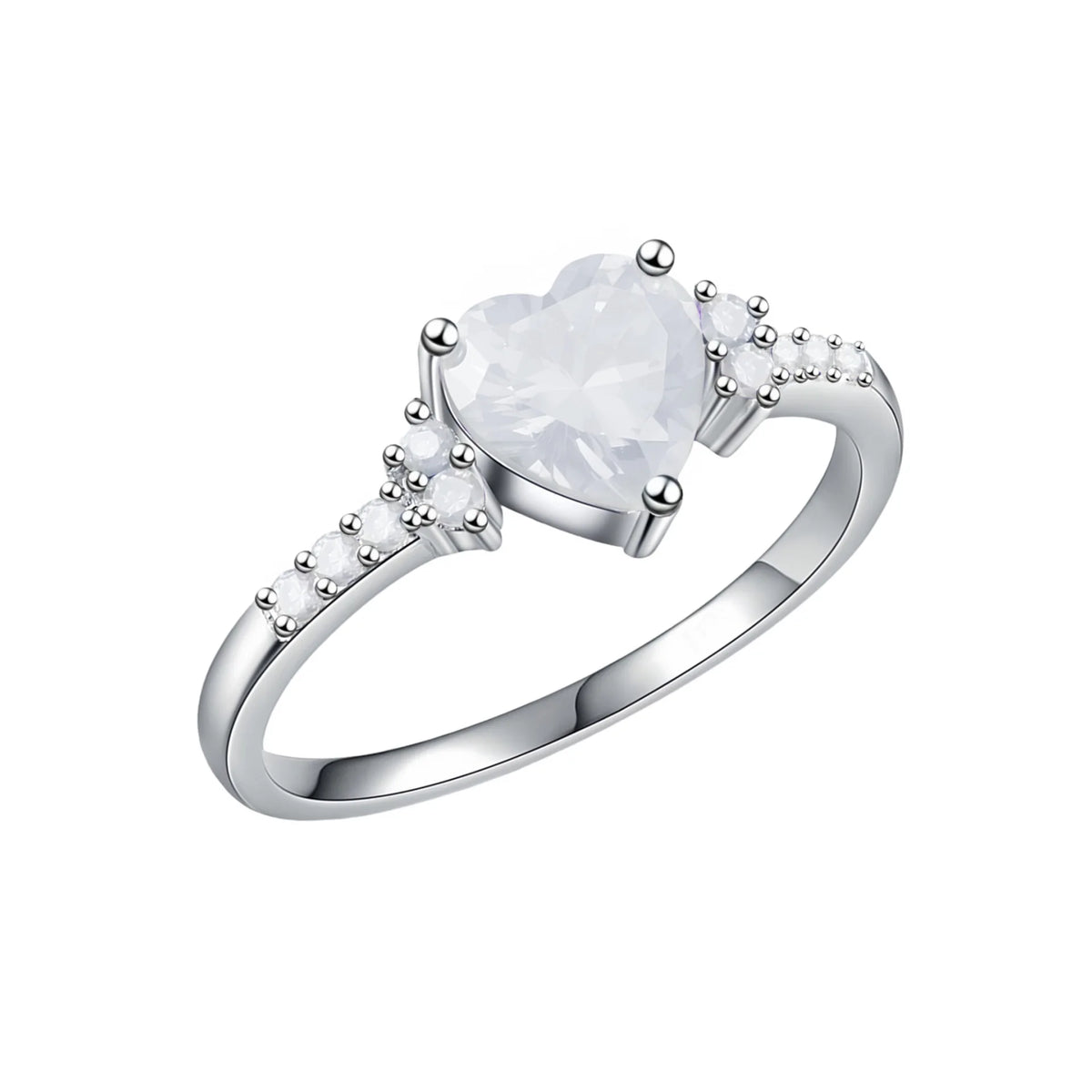 New 925 Sterling Silver Ring Heart 5A Zircon Shines Simplicity Fashion Exquisite For women Jewelry Wedding White gold plated