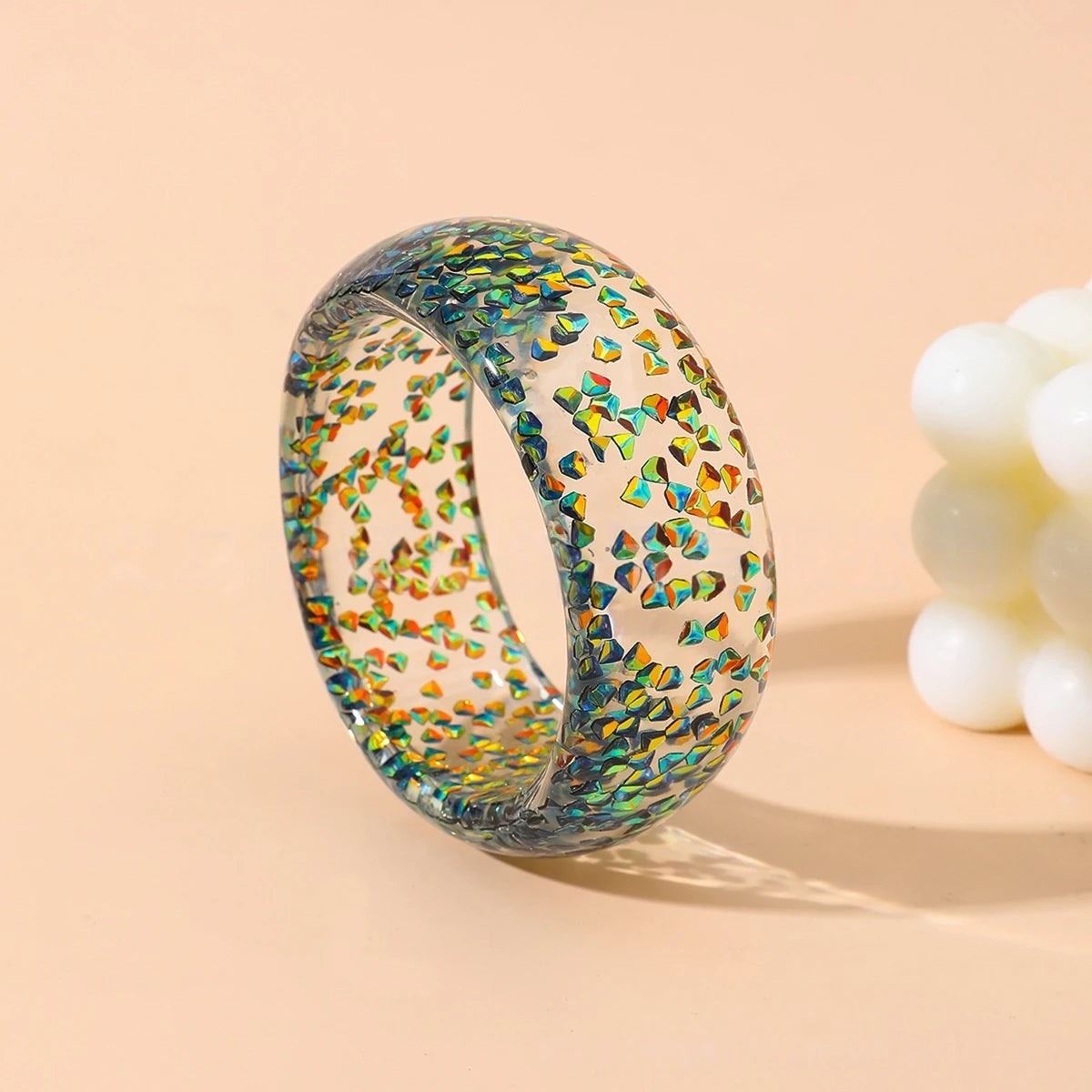 KMVEXO Irregular Geometric Colorful Foil Resin Wide Cuff Bangles for Women Girl Acrylic Wide Bracelets Bangle New Summer Jewelry