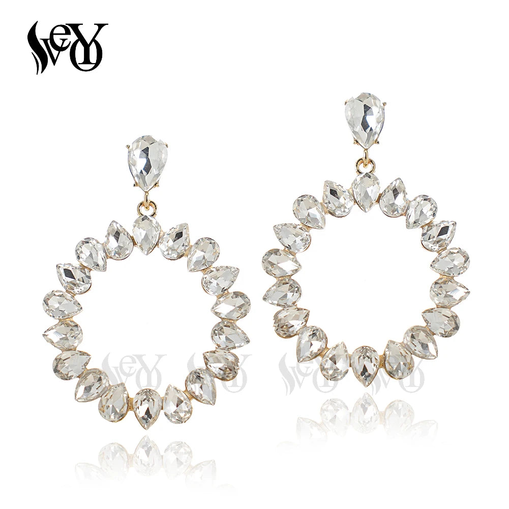 VEYO  Women's Trendy Hollow out Design rhinestone Wedding bride Drop Earrings Fashion Jewelry Wholesale