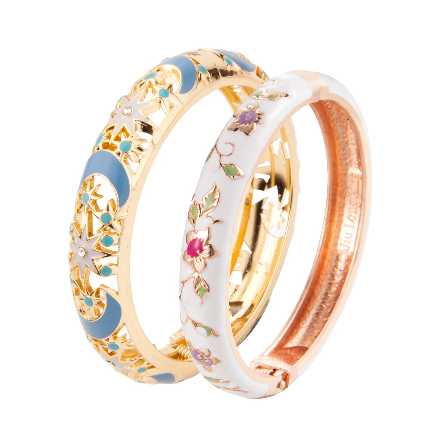 1/2PC Bangle For Women Cloisonne Bracelet On Hand Double Enamel Bangle Set Indian Style Arab Women's Jewelry Accessories Trendy