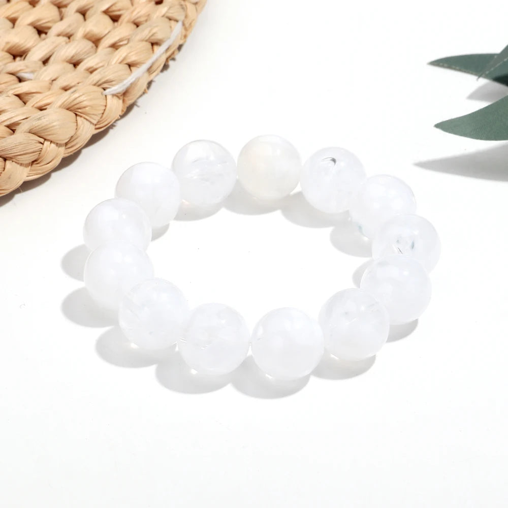 Bohemian Acrylic Colorful Marbled Elastic Round Beads Bracelets Trendy Geometric Stackable Bangle Bracelet Jewelry for woman